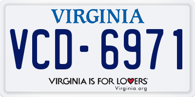 VA license plate VCD6971