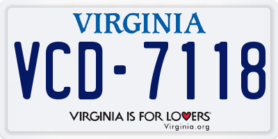 VA license plate VCD7118