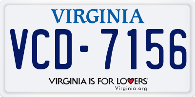 VA license plate VCD7156