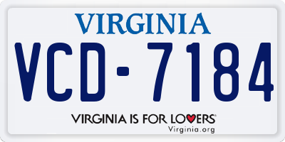 VA license plate VCD7184