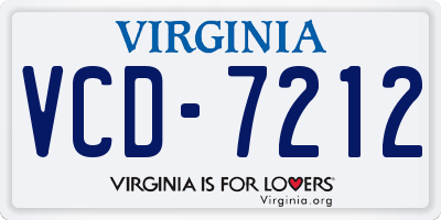 VA license plate VCD7212