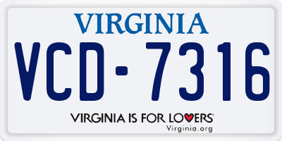 VA license plate VCD7316