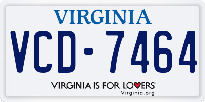 VA license plate VCD7464