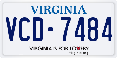 VA license plate VCD7484