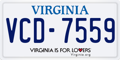 VA license plate VCD7559