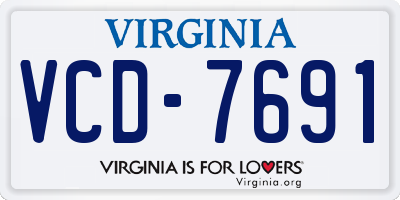 VA license plate VCD7691