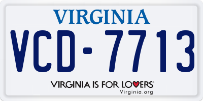 VA license plate VCD7713