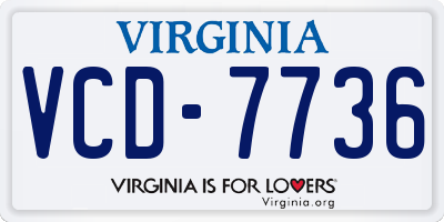 VA license plate VCD7736