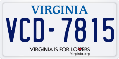 VA license plate VCD7815