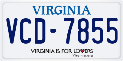VA license plate VCD7855