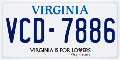 VA license plate VCD7886