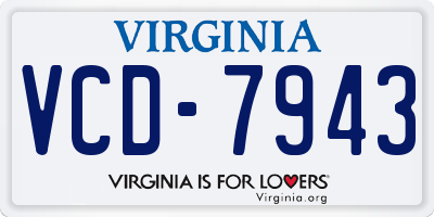 VA license plate VCD7943