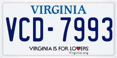 VA license plate VCD7993