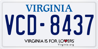 VA license plate VCD8437