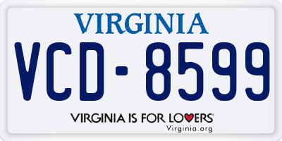 VA license plate VCD8599