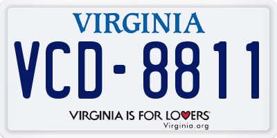 VA license plate VCD8811