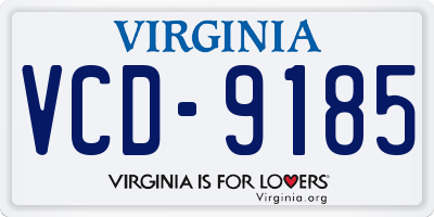VA license plate VCD9185
