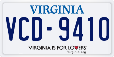 VA license plate VCD9410