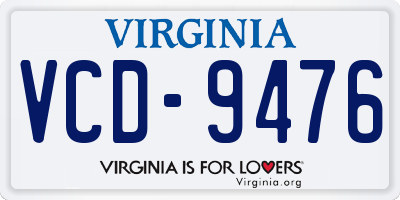 VA license plate VCD9476