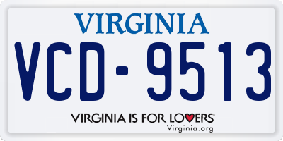 VA license plate VCD9513