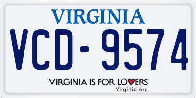 VA license plate VCD9574