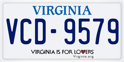VA license plate VCD9579