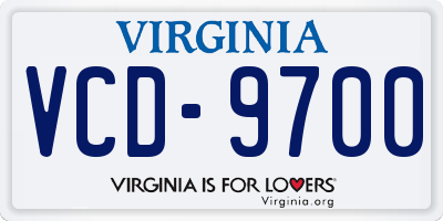 VA license plate VCD9700
