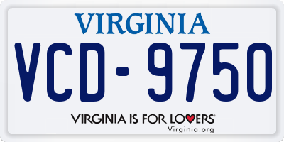 VA license plate VCD9750