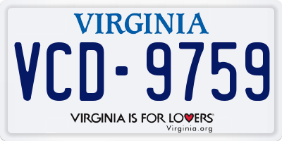 VA license plate VCD9759
