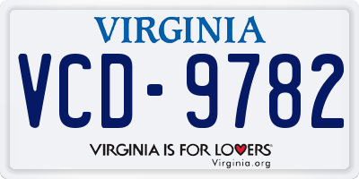 VA license plate VCD9782