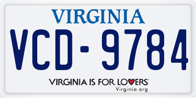 VA license plate VCD9784