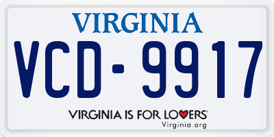 VA license plate VCD9917