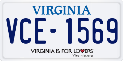 VA license plate VCE1569