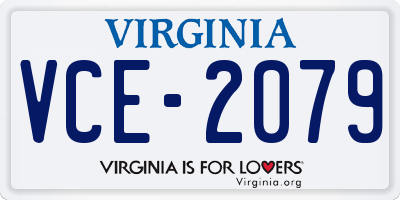 VA license plate VCE2079
