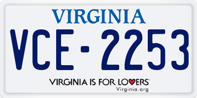 VA license plate VCE2253