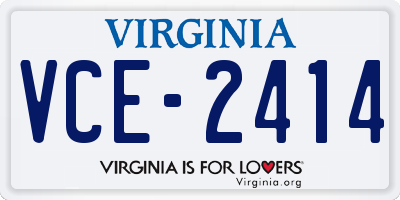 VA license plate VCE2414