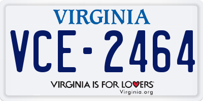 VA license plate VCE2464