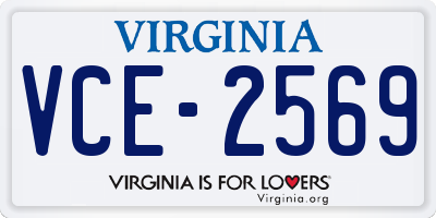 VA license plate VCE2569