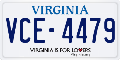 VA license plate VCE4479