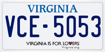 VA license plate VCE5053
