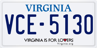 VA license plate VCE5130