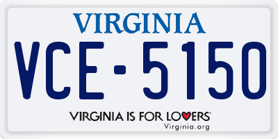 VA license plate VCE5150