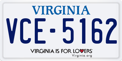 VA license plate VCE5162
