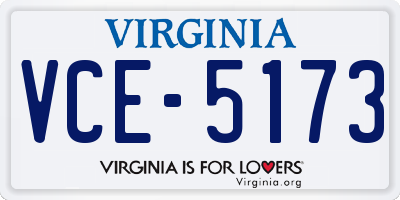 VA license plate VCE5173