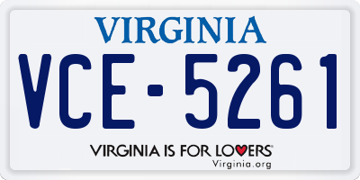 VA license plate VCE5261