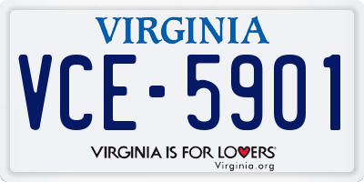 VA license plate VCE5901