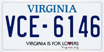 VA license plate VCE6146