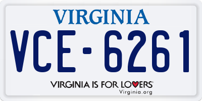 VA license plate VCE6261