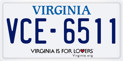 VA license plate VCE6511