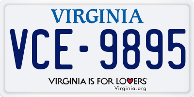 VA license plate VCE9895
